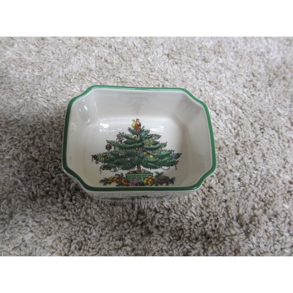 Spode England Christmas Tree Rectangular Bowl S3324-U Ceramic